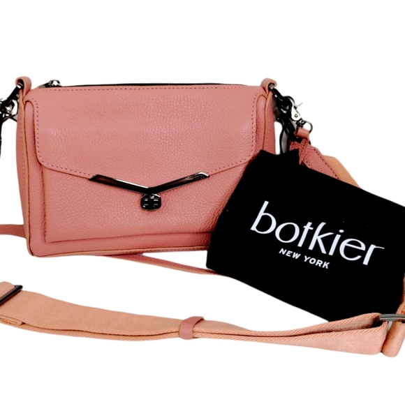 Botkier Blush Pink Valentina Pebble Leather Turnlock Small Crossbody Bag NWT - Picture 11 of 11